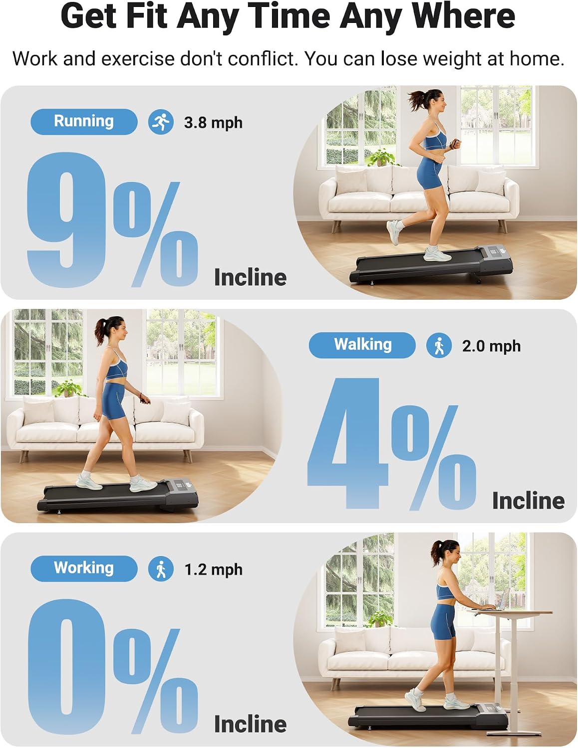 THERUN 9-Level Auto Incline Walking Pad