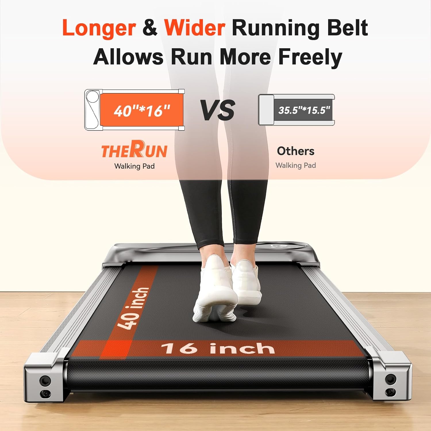 Walking Pad Treadmill Under Desk, Portable Mini Treadmill for Home/Office, Walking Pad Treadmill 2.5HP, Walking Jogging Machine with 265 lbs Weight Capacity Remote Control LED Display