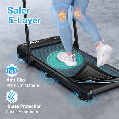 THERUN 2 in 1 Walking Pad with Handle Bar