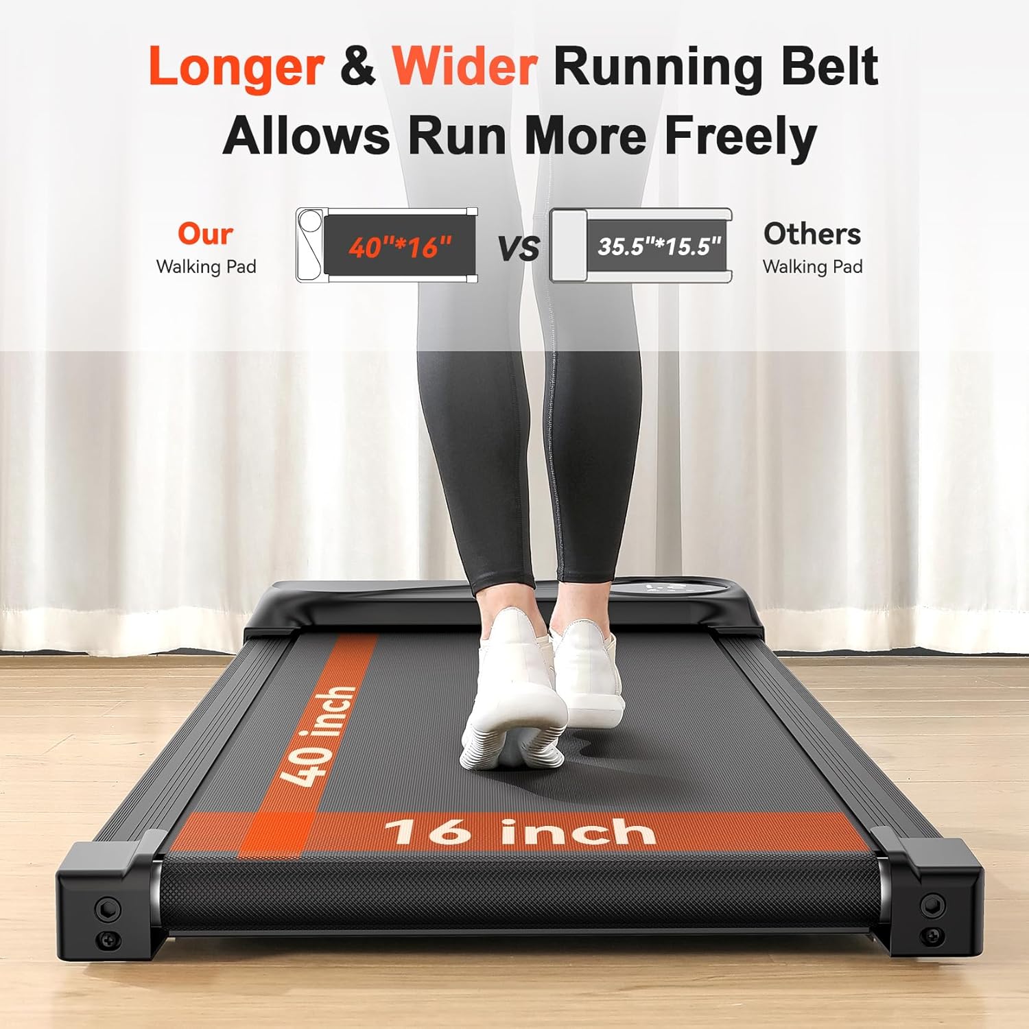 Walking Pad Treadmill Under Desk, Portable Mini Treadmill for Home/Office, Walking Pad Treadmill 2.5HP, Walking Jogging Machine with 265 lbs Weight Capacity Remote Control LED Display