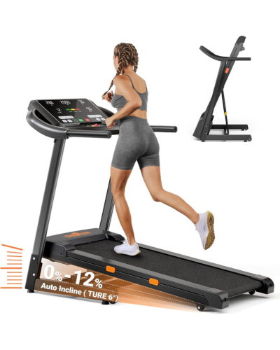 THERUN Incline Treadmill 0-12% Auto Incline Treadmill for Running and Walking