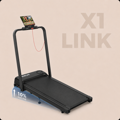 THERUN Smart App 2 in 1 Incline Walking Pad with Handle Bar