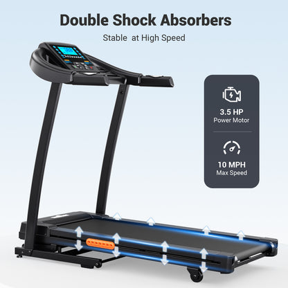 THERUN Incline Treadmill, Treadmills for Running and Walking, 300 lbs Weight Capacity Folding Treadmill with 0-15% Auto Incline, Wide Belt, 3.5 HP, App, Heart Rate