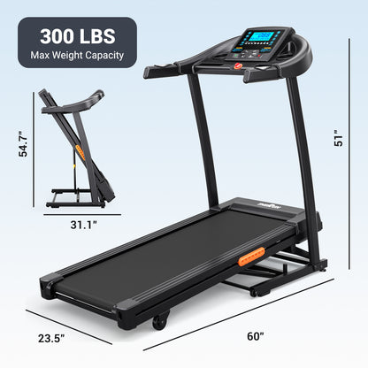 THERUN Incline Treadmill, Treadmills for Running and Walking, 300 lbs Weight Capacity Folding Treadmill with 0-15% Auto Incline, Wide Belt, 3.5 HP, App, Heart Rate